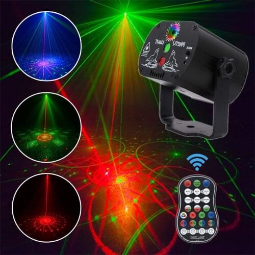 Mini RGB Disco Light LED Laser Stage Projector DJ Light USB Rechargeable Red Blue Green Lamp Wedding Birthday Party DJ Lamp