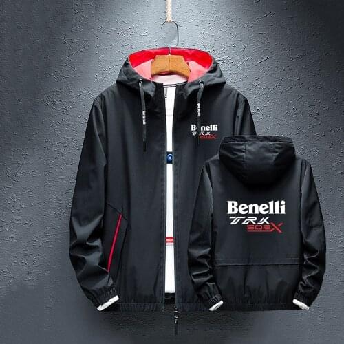 Men Spring Autumn Benelli TRK 502X Hoodies Zipper Casual Coats Splice Windbreaker rainproof Fashion Jacket Hooded Tops