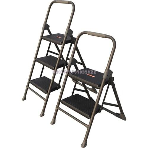 New Ladder Family Folding Two Or Three Step Ladder Official Herringbone Ladder Non Aluminum Alloy Thickened Iron Stool La