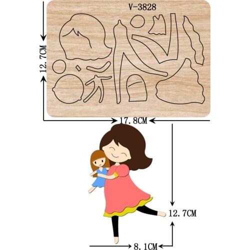 New girl wooden dies cutting dies for scrapbooking Multiple sizes V-3828