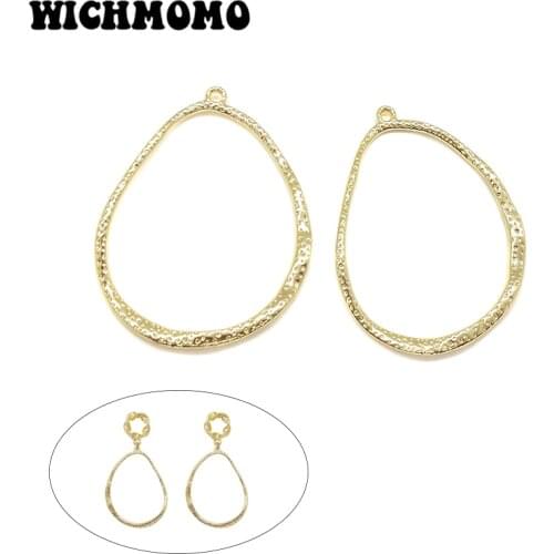 New 48*36mm 4pieces/bag High Quality Zinc Alloy Gold Sponge Grain Oval Charms Pendant for Earring Necklace Jewelry Accessories