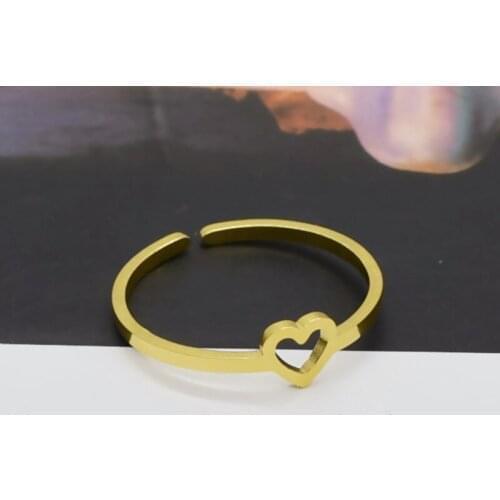 Popular in Europe and America, simple peach heart ring titanium steel vacuum plating jewelry ring