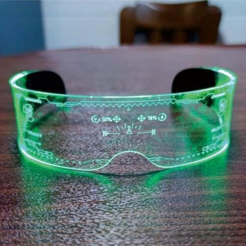Eye-catching Glasses Creative LED Luminous Eyeglasses Acrylic Convenient Light Up Sunglasses Halloween Decoration for Home