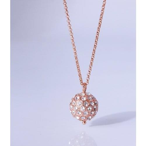 Simple and elegant temperament with zircon lucky Metal Ball Necklace