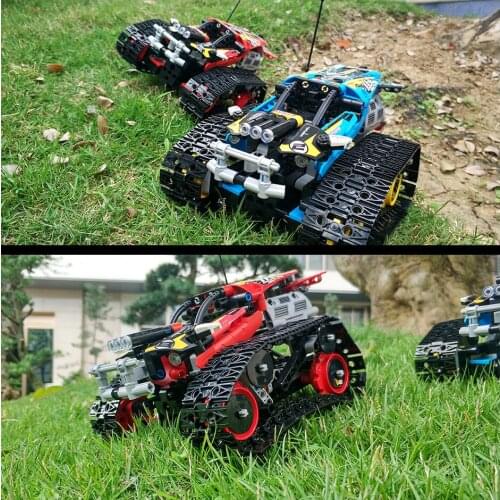RC trick Car Tracked Off-road Race Car Building Blocks cell phone APP Control Truck Toys For KIDS gifts