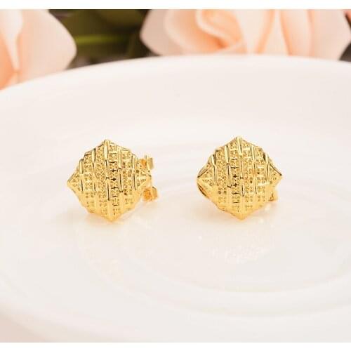 Bangrui Ethiopian/Eritrea/Nigeria/Kenya /Ghana African earrings Gold Color clip earrings For Women girls Wholesale gifts