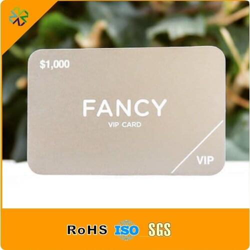 Special background color custom metal card with words engraved