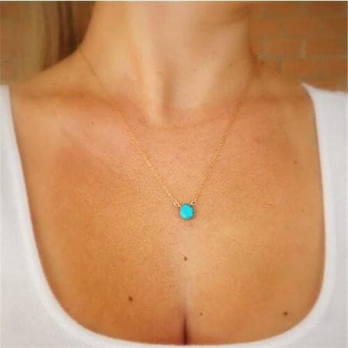 2020 New Bohemian Style Small Drop Stone Necklaces For Women Boho Short Choker Charm Boho Necklace Cool Neck Jewelry