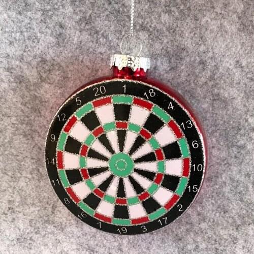 Christmas tree decoration glass creative pendant window gift export 9cm dart plate flat ball