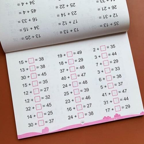 Within 100 Addition and Subtraction Kids Children Kindergarten Early Education Exercise Book for Mathematics Math Addition