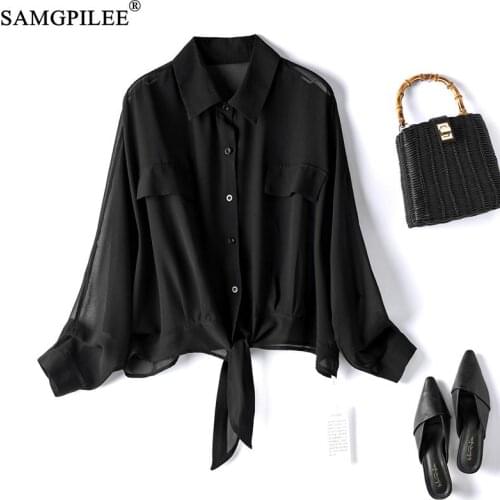 Light Luxury Korean Style 2021 New Turn Down Collar Thin Chiffon Single-breasted Cardigan Summer Sun Protection Women Jackets