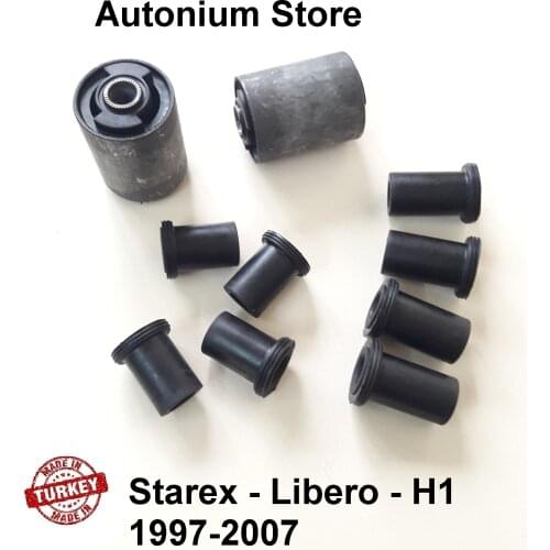 1 Set 10 Pieces Rear Leaf Spring Bushing Bushes for Hyundai 1997-2007 Starex Libero H-1 H1 55118-4A501 55256-44000 55257-44000