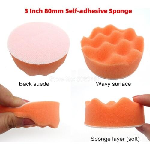 1Pcs 3 Inch 80MM Wavy Sponge Disc Car Beauty Waxing Polishing Tool Wave Sponge Ball Self-adhesive Wheel Automotive Disc