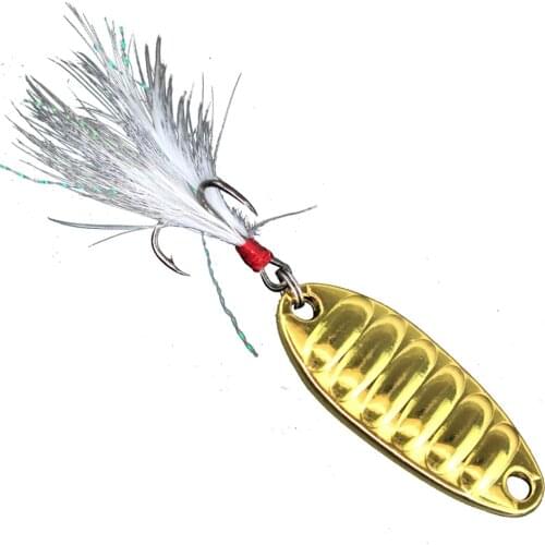 1Pc Metal Spoon Fishing Lure 2020 Artificial Fish Bait Hard Lures with Feather For Pike Trout Bass Catfish Fish Goods Tackle