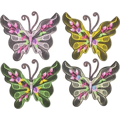 10pcs/lot Embroidery Patches Large Butterfly Women Clothing Decoration Sewing Accessories Diy Iron Heat Transfer Applique