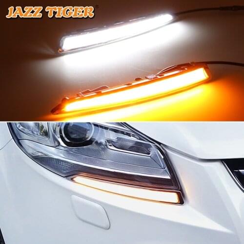 12V Daytime running lights For Ford Kuga Escape 2013 2014 2015 LED Drl with turn signals for cars fog lights auto headlights