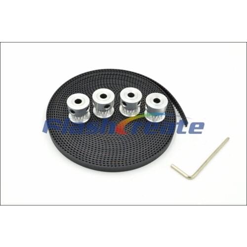 4pcs 16 Teeth T2.5 Timing Pulley Bore 5/6/6.35/8mm + 5meters T2.5 Rubber Open Belt W= 6mm 16T 16teeth T2.5 Pulley For 3D Printer