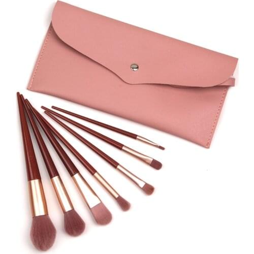 7 PCS Professional Makeup Eye Shadow Brush Eyeshadow Eyebrow Foundation Brush Make Up Blending Brush Set Travel Portable