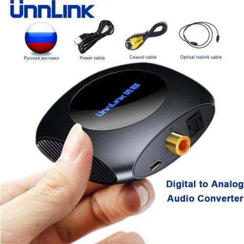 Unnlink New Digital to Analog Audio Adapter 192KHz DAC SPDIF Optical Toslink Coaxial to R/L RCA 3.5 Jack for PS4 LED TV mi Box