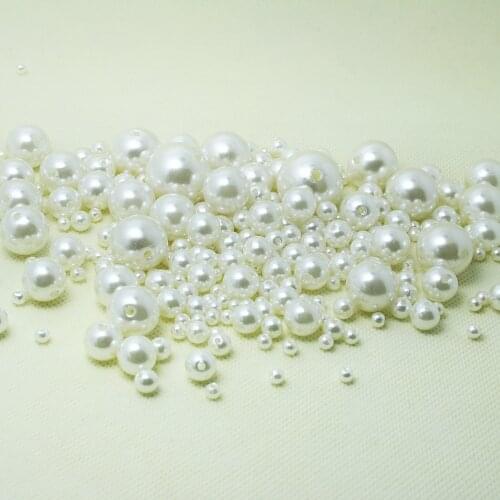 Beadia Fashion 4mm-20mm Mix Size ivory round imitation pearl beads for jewelry accessories plastic Beads & Jewelry Making
