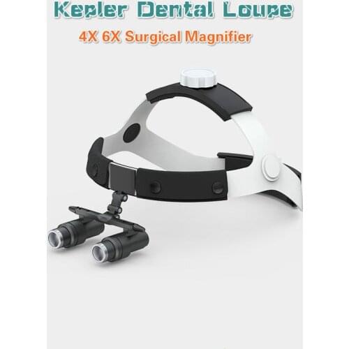 4X 6X Binocular Magnifying Dental Loupe Surgical Kepler Magnifier for Medical Operation Cosmetic Surgery with LED Head Lamp