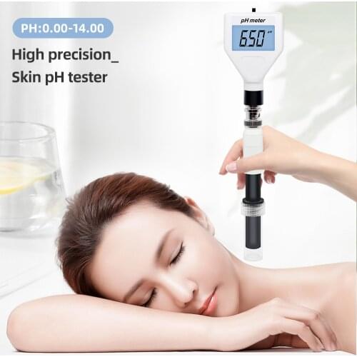 Digital Skin PH Acidimeter High Precision PH Meter Tester Repalceable Probe Backlight Water Quality Test for Meat Fruit Cosmetic