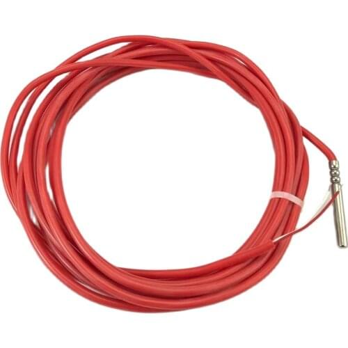 5 meters Stock 2 Wire PT1000 Temperature Sensor Thermistor Silicone Gel Coated Probe 50mm*6mm -50-180 centigrade RTDs