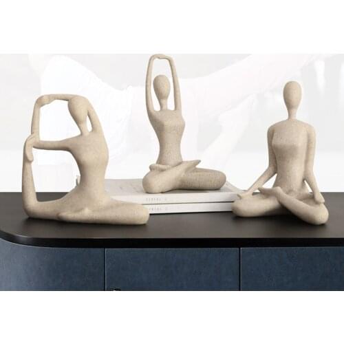 Home Decor Yoga Statue Figurine Sculpture Meditation Room Yoga Figurine for