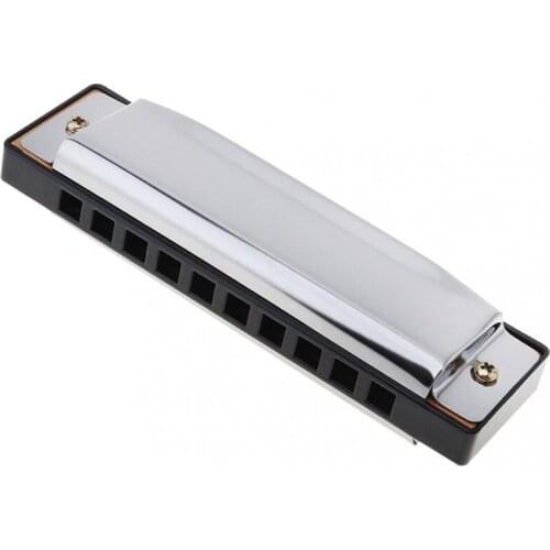 10 Holes Blues Harmonica Musical Instrument Stainless Steel Mouth Organ for Children Gifts