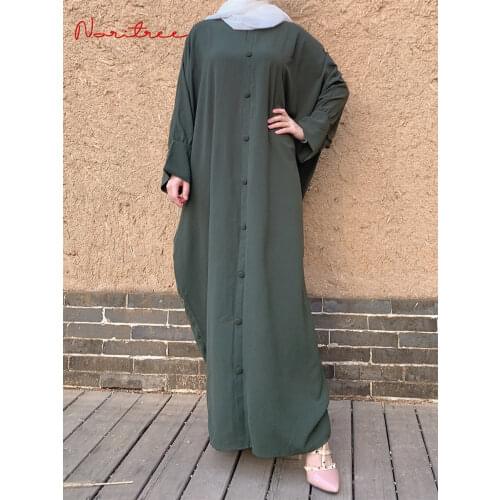 Hot Sale Djellaba Muslim Dress Single Breasted Abaya Silky Elegant Long Islamic Abayas Women Modest Wear Clothing EID Robes WY31
