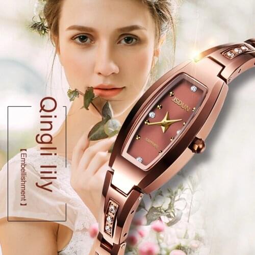 JSDUN Brand Women Quartz Watch Tungsten Steel Rose Gold Casual Wristwatch Japanese Movement Ladies Watches relogio feminino Gift
