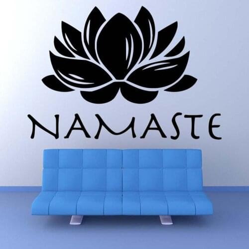 Lotus Namaste Wall decal Harmony Balance Buddha Chakra Nirvana Deity Sage Enlightened Vinyl Wall Sticker Yoga Room Decor B299