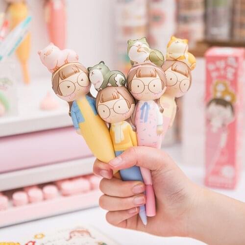 Cute School Supplies Decompression Hemp Ball Booster Pen Kawaii Korean Stationery Soft 0.5 Gel Pens