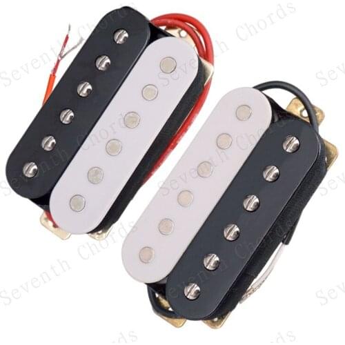 A Set 2 Pcs White & Black Double Coil Pickups Humbucker for Electric Guitar Replacement, Without Ring