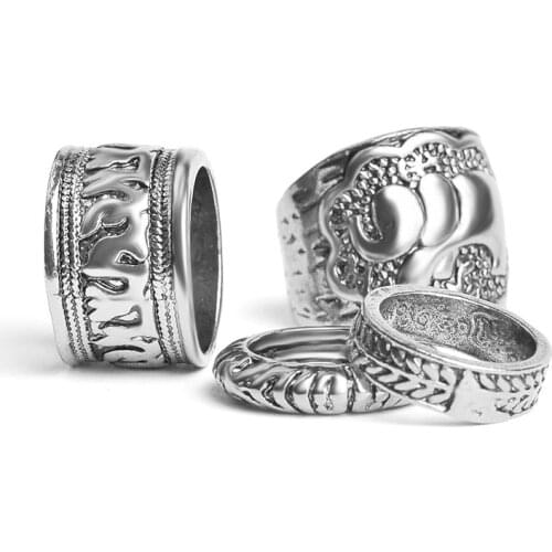 Bohemian Retro Style 4Pcs/Set Rings Vintage Jewelry Carving Elephant Totem Leaf Rings Set for Women Party Gift