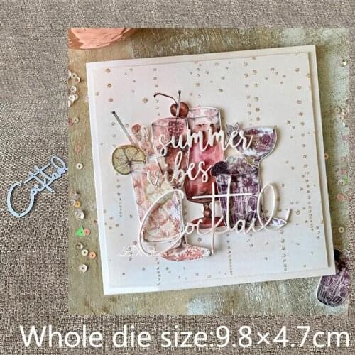 New Design Craft Metal stencil mold Cutting Dies cocktail word decoration scrapbook die cuts Album Paper Card Craft Embossing