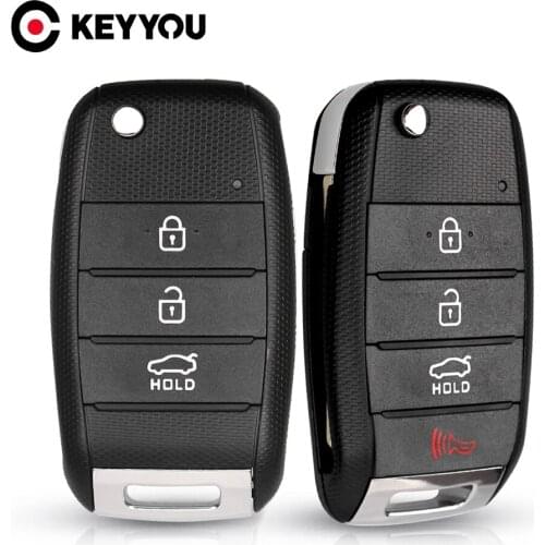 KEYYOU 3/4 Buttons Flip Folding Remote Car Key Shell For Kia KIA K2 K3 K4 K5 Carens Cerato Forte Fob Auto Key Case Cover Housing