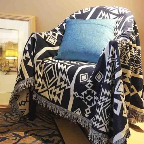 Pure cotton Retro nostalgia carpet thin blanket tie-dye Ethnic Art blanket bed cover living room bedroom Felts tapestry