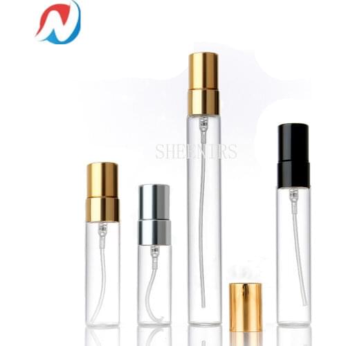 Sheenirs 100PCS/Lot 2ml/3ml/5ml/10ml Refillable Glass Perfume Bottle Empty Spray Bottle Atomizer Perfume Bottles