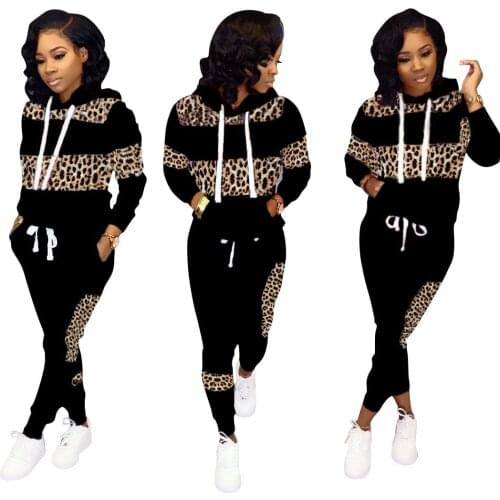 HAOOHU Two Piece Set Tracksuit Women Camouflage Splice Long Sleeve Top and Pant Sweat Suits Fall Outfits Jogger Matching Sets