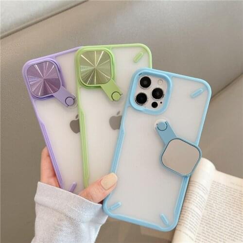 Protection Kickstand Case For iPhone 12 11 Pro Max XR XS Max 7g 8 Plus Clear Rotatable Mirror Soft TPU + PC iphone 11 case