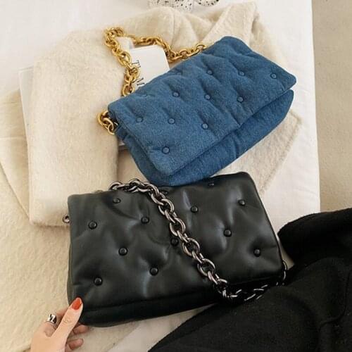 Chain PU Leather Underarm Bag For Women 2021 Branded Trending Black Shoulder Handbags And Purses Female Travel Hand Bag