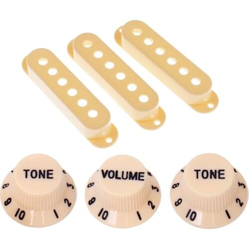 1 Set Plastic Single Coil Pickup Cover&Guitar Speed Control Knobs for ST Electric Guitar Replacement