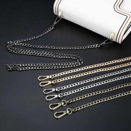 1Pc 120cm*8mm Bag Chain Zinc Alloy Handbag Shoulder Strap Bag Chain with Clasp DIY Handmake Replacement Gold/Black/Silver/Bronze