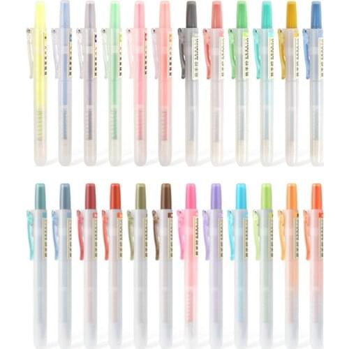 1pc DS-805S Press Highlighter Retro Interchangeable Core Marker 24 Colors Optional School Office Stationery
