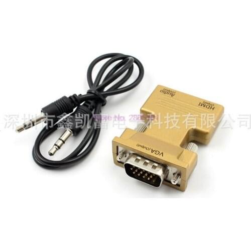 200pcs HDMI Female to VGA Male Converter with Audio Adapter Support 1080P Signal Output for Multimedia