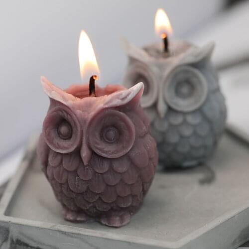 3D Silicone Owl Candle Mold DIY Handmade Resin Molds for DIY Candle Handmade Craft Making Owl Shape Plaster Wax Candle Mould
