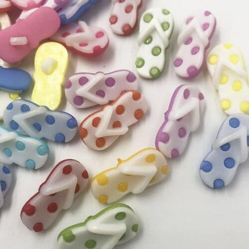 50/100pcs Plastic Mix Slipper Buttons 22mm Sewing Craft Back Holes PT118