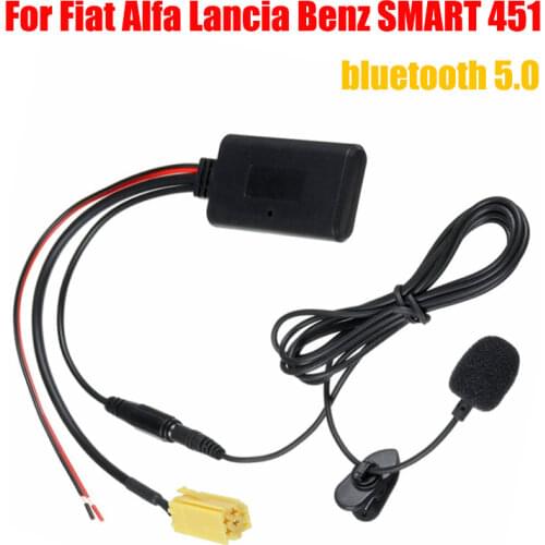 Car Audio bluetooth Cable Adapter W/ Microphone HIFI MIC AUX IN Music For Fiat For Alfa For Lancia For Benz SMART 451