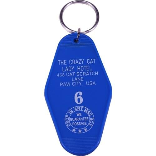 The Crazy Cat Lady Hotel Keyring popular cat culture Keychain kitten obsessed Accessory felines lovers gift